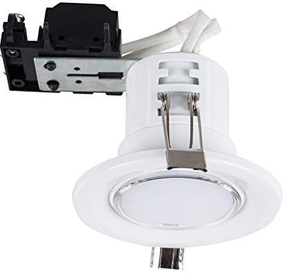 MiniSun | Modern Fire Rated Gloss White GU10 Recessed Ceiling Downlight/Spotlight | Home Décor, Bedside & Desk Lamp