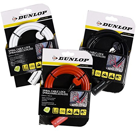 Dunlop Fahrrad Spiral Kabel Lock Security Kette Schlösser Helm Coil Schutz Bike Radfahrer Secure Motorrad mit 2 Schlüssel (gelb)