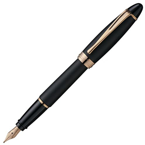 Aurora B10-PN EF, Extra Fine Point, Ipsilon Fountain Pen, Satin, Rose Gold, Black, Double-Use Type, Genuine Import