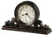 Howard Miller Bishop Tischuhr 645-653 – Dekoratives Metall & Holz, schwarzes Finish, rote Untertöne, Vintage-Heimdekoration, Filzboden, Quarz-Weckwerk