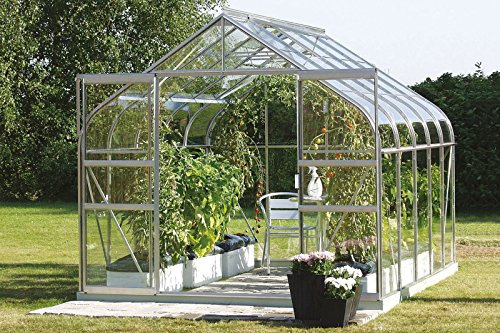 Vitavia Gewächshaus Diana - Ausführung:8300 ESG 3 mm Alu, Fläche:ca. 8,3 m², Fenster:2, Maße:263 x 321 cm, Sockel:255 x 317 cm,
