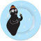 Barbapapa BA920C Kleiner Barbamama Teller blau