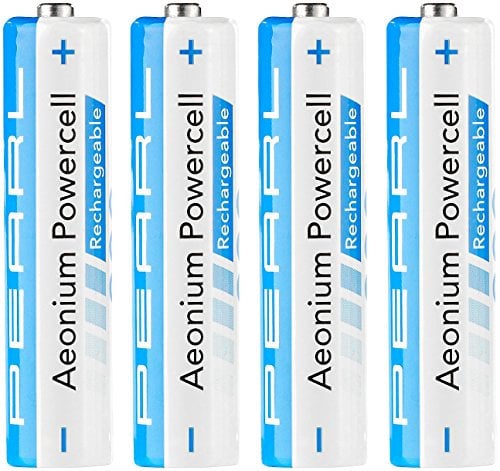 PEARL Telefon Akku: 4er-Set Hybrid-Akkus Aeonium Powercell Typ AAA Micro, 800 mAh (Akkus Für Telefon, Nimh AAA, wiederaufladbare)