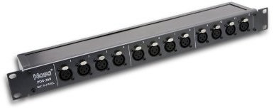 Hosa PDR-369, Patch Bay, 12-point, De-normalled, XLR3F to XLR3M
