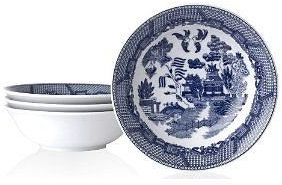 Churchill Blue Willow Cereal Oatmeal Bowl 6 Inch Set of 4