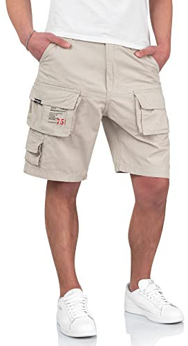 Surplus Raw Vintage Herren Cargo Trooper Shorts, matt Weiss, 5XL