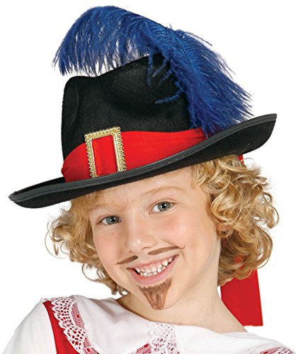FIESTAS GUIRCA | Cappello Moschettiere Bambino - Accessorio per Costume per Bambini - Ideale per Feste di Banditi e Moschettieri, Carnevale e Halloween - Perfetto per Celebrazioni ed Eventi - Nero