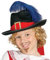 FIESTAS GUIRCA | Musketier Hut für Kinder - Kostümzubehör für Jungen - Ideal für Banditen- und Musketierpartys, Karneval und Halloween - Perfekt für Feiern und Events - Schwarz