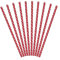 P&D PartyDeco SPP2-007 Lot de 10 pailles en papier Rouge à pois blancs 19,5 cm