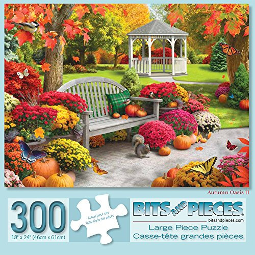 Bits and Pieces - 300 Large Piece Jigsaw Puzzle for Adults - Autumn Oasis II - 300 pc Fall Scene Jigsaw by Artist Alan Giana - Measures 45.7 cm x 60.9 cm (18 x 24) When Complete
