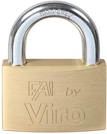 LUCCHETTO RETTANGOLARE AD ARCO IN OTTONE 70 mm FAI Viro