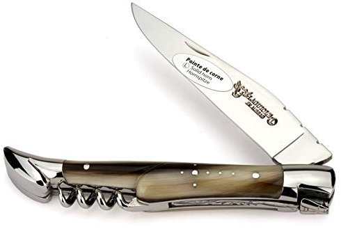 Laguiole en Aubrac Taschenmesser L0311PCIS, 11 cm, Korkenzieher, Griff Hornspitze