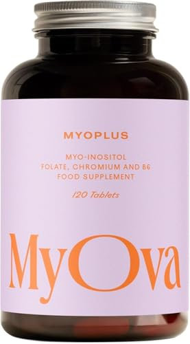 Myoplus - Myo-inositol PCOS Supplement - 4000mg Myo-Inositol, 200ug Folate & 100ug Chromium Daily Intake - Inositol Tablets - 120 Vegan Tablets - UK Manufactured by MyOva