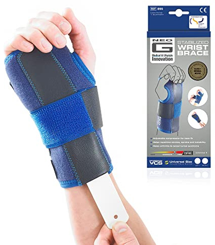 Neo-G Wrist Support Stabilized – Carpal Tunnel Wrist Splint – Wrist Support for Arthritis, Tendonitis, Joint Pain, Sprains - Wrist Brace Adjustable Compression Hand Support Left Hand