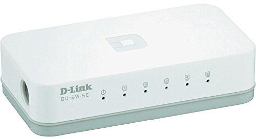 D-Link GO-SW-8E Switch Desktop, Fast Ethernet 10/100Mbps, RJ45, Plug & Play, 8 Porte, Bianco