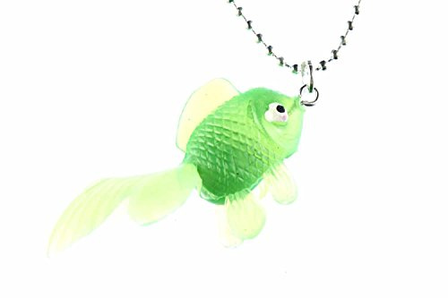 Miniblings Fisch Koi Kette Halskette 80cm Kampffisch grün neon versilbert