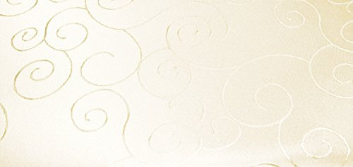 Unbekannt Mitteldecke Tischdecke eckig 130x260 cm Struktur damast Tafeltuch Circle bügelfrei #1287 (Champagner)