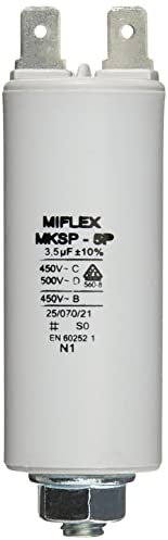 AnlaufKondensator MotorKondensator 3,5µF 450V 25x58mm Stecker N1