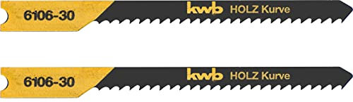 kwb Stichsägeblätter für Holz aus flexiblem HCS-Stahl mit Universalschaft (U-Schaft), speziellem Einstichzahn, langanhaltender Schärfe, schwarz lackiert, schneller Schnitt