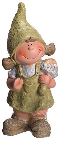 Birendy schöne Wichtel Figur Mädchen NF87121 48 cm hoch,von Hand bemalt, Gartenfigur, Deko, Dekorationsfigur für Innen und Außen, Polyresin, Gartendekoration, Gartenfigur, Skulptur