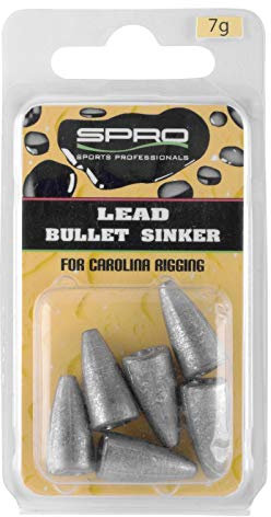 Spro Lead Bullet Sinkers - Bullet Gewichte für Carolina & Texas Rig, Bleie zum Gummifischangeln, Bleigewicht zum Spinnfischen, Gewicht/Inhalt:5.2g - 6 Stück