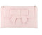 LONI Damen Clutch Abiball Hochzeit Tasche mit Schleife in Kunst Wildleder in Baby Pink Rosa