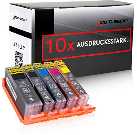 Logic-Seek 10 Tintenpatronen kompatibel mit Canon PGI-570 CLI-571 XL für Pixma MG5750 MG6850 TS5050 Series