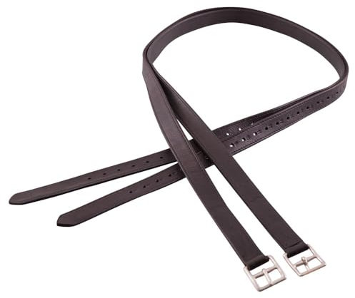 Steigbügelriemen Leder/Nylon 131001 schwarz : 160cm Größe 130cm