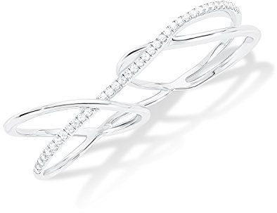 s.Oliver Damen-Ring Doppel-X 2 Finger 925 Silber rhodiniert Zirkonia weiß Gr. 54 (17.2)-2012523