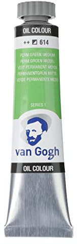 Van Gogh Ölfarbe - Permanentgrün mittel 614-20 ml Tube - Hohe Pigmentierung - Lichtecht ++ - Serie 1