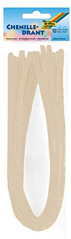 folia 77810 - Chenilledraht, Pfeifenputzer, 10 Stück in chamois, Durchmesser 8 mm und 50 cm lang, ideal für Kinder zum Basteln und Gestalten von Tieren, Figuren und anderen Formen
