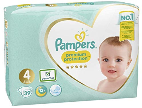 Pampers Premium Protection Größe 4 (Maxi) 8-16 kg, 39 Windeln, 1er Pack (1 x 39 Stück)