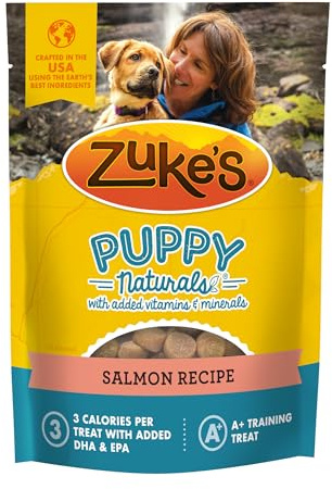 Zuke's Puppy Naturals Bag of Soft Puppy Treats for Training, Natural Dog Treats Bites with Salmon Recipe, 5 oz.,
