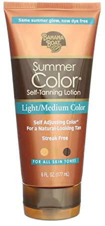 Banana Boat, Summer Color Self-Tanning Lotion, Light/Medium Color, for all Skin Tones, 6 oz Tube by Banana Boat