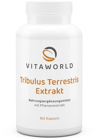 vitaworld Tribulus Terrestris Extrakt 500 mg, hoher Gehalt an Saponinen, vegan, 100 Kapseln