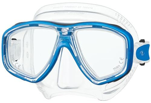 TUSA Freedom CEOS - Kleinvolumige Tauch- und Schorchelmaske, silicone transparent/ fishtail blau