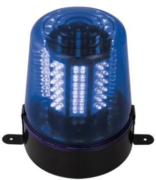 HQ-Power Rundumleuchte mit 108 LEDs, erhöht Sicherheit und Sichtbarkeit, einstellbare Rotationsgeschwindigkeit, Netzadapter/Ladegerät enthalten, energieeffizient, 14 VDC, blau
