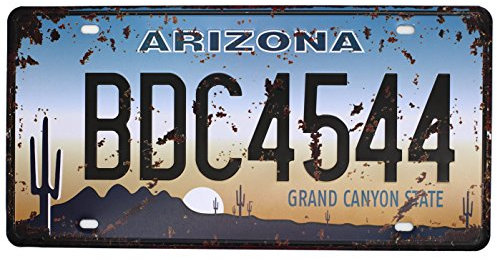 Tin Sign Arizona BDC 4544 Vintage Auto Nummernschild, geprägt Tag Größe 15,2 x 30,5 cm