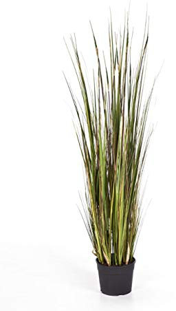 artplants.de Kunst Seychellengras SATRIO, 530 Halme, grün-gelb - braun, 120cm - Grasbüschel - Kunstpflanze