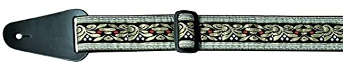 GEWA Fire & Stone 531023 guitar strap folklore edition jacquard light black/gold