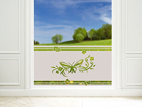 Sichtschutzdekor Duschtür Dusche Milchglasfolie für Badezimmer Schmetterling / 100x57cm