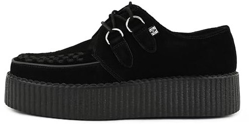 T.U.K. Leather Viva High Creeper - Scarpe da Uomo e Donna, Vari Colori, Daino Nero, 43 EU