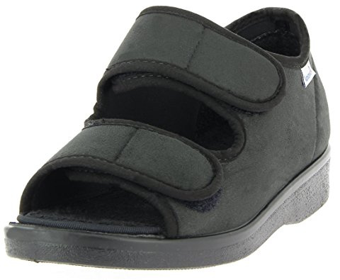 VAROMED Malmö 58880 Unisex-Erwachsene,Sandale,Therapieschuh,Gesundheitsschuh,Klettschuh,Klettverschluss,Wechselfußbett,Weite L schwarz