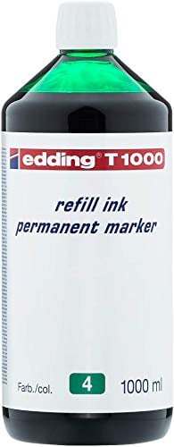 edding T 1000 Nachfülltinte Permanent Marker - grün - 1000 ml - mit Tropfenspender, zum schnellen Nachfüllen fast aller edding Permanent Marker