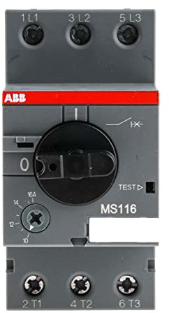 ABB MS116 Motorschutzschalter, 16 A 90mm x 45mm