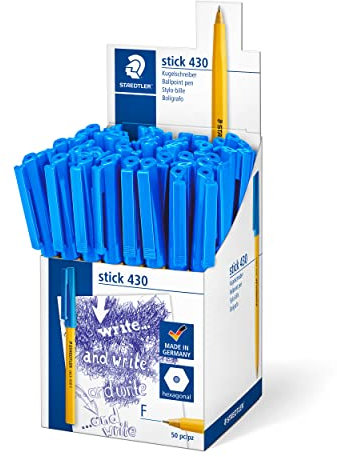 STAEDTLER Stick 430 F-3CP5 Kugelschreiber Strichbreite F 50 Stück blau