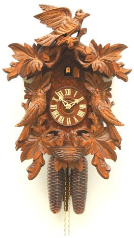 Rombach & Haas Kuckucksuhr 8-Laub, 3-Vogel, Nest