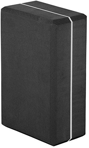 Yoga Asana Brick Large, schwarz m. grauem Streifen 226x140x76mm EVA Schaum