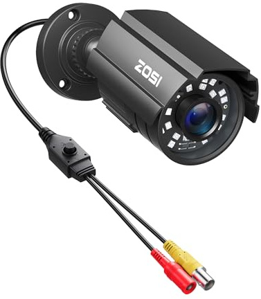 ZOSI 1080P CCTV Camera Outdoor Indoor Hybrid 4 in 1 HD TVI/CVI/AHD/CVBS Home Security Cameras System,Night Vision,Waterproof Metal Housing Bullet Cam For 960H,720P,1080P,5MP,4K analog Surveillance DVR