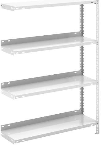 hofe | Akten-Schraubregal | lichtgrau RAL 7035 | Regalhöhe 1150 mm | Anbauregal | Breite x Tiefe 750 x 300 mm